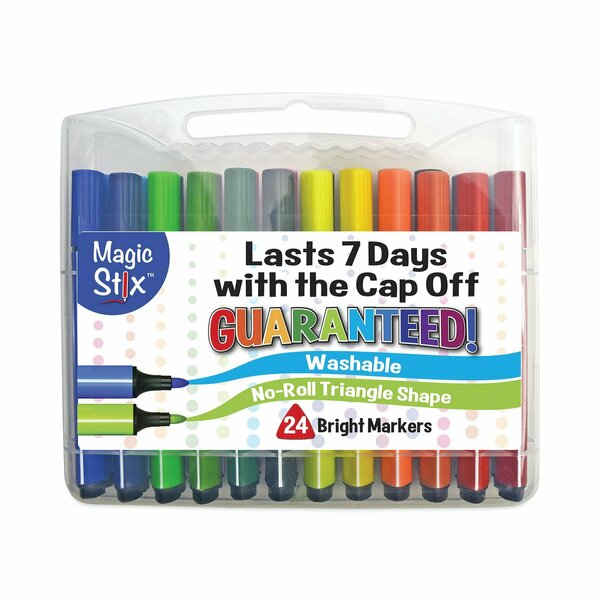 The Pencil Grip Magic Stix Markers, Medium Bullet Tip, Assorted Colors, PK24, 24PK 397